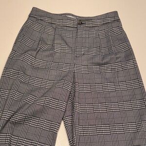 Wonderly Black and White Plaid Wide Leg Pants